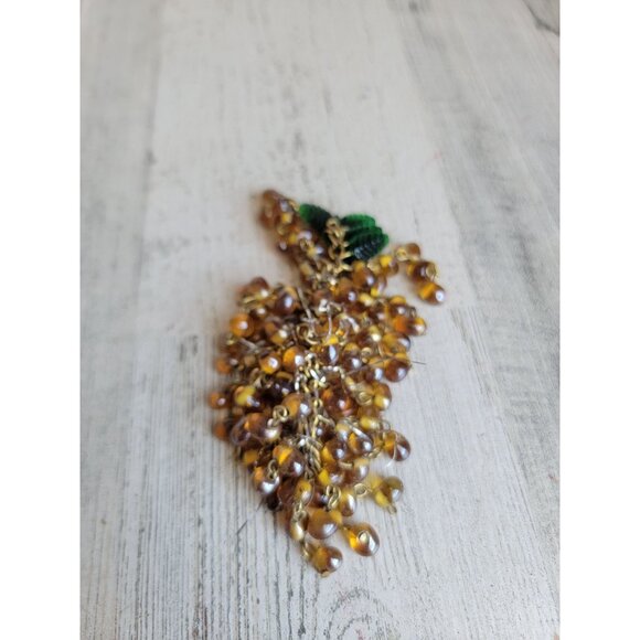 Vintage mini yellow grape beaded Vine ornament Xmas - Picture 6 of 6